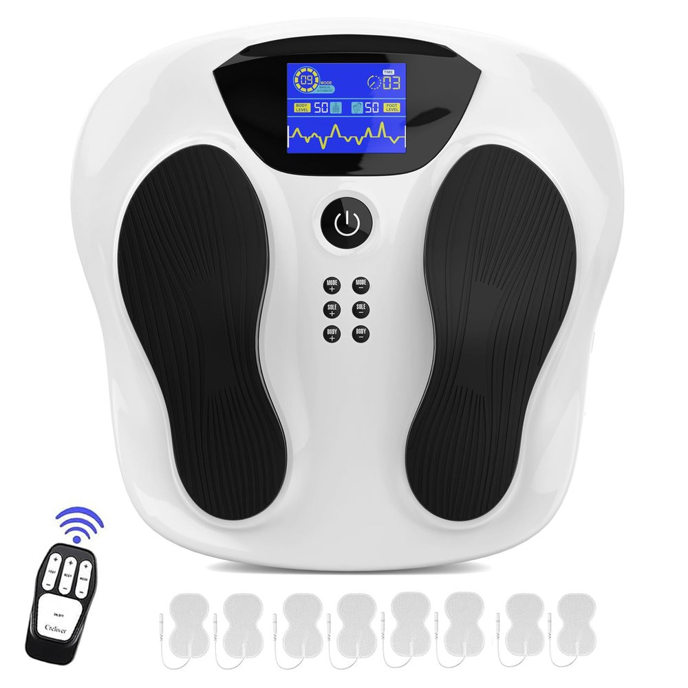 Creliver Circulation Machine Pro for Feet and Legs, EMS&TENS Foot Massager,Relieve Foot Pain, Fight Fatigue and Soreness in Legs Foot Circulation for Muscle Nerve Stimulation
