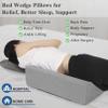 Jacobable Bed Wedge Pillow for Side Sleeping Sponge Filled Body Positioning Triangle Pillow Suitable for Pregnancy and Surgery Prevent Bed Sore for Leg and Back Support with Pillow Case (Light Gray) view 2