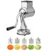 MytaYtManuelle Rotierende Ksereibe Handschneider Mit 5 Trommelfrmigen Edelstahlklingen Fr Kartoffeln, Zwiebeln, Gurken Und Karotten, Salatmaschine, Zwiebel, Mandel,Wei view 2