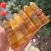 AOHRO Natural crystal rough Natural Crystals Quartz Yellow Fluorite Point Tower Stone Room Home Office Decoration (Size : 1000g) view 1