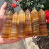 AOHRO Natural crystal rough Natural Crystals Quartz Yellow Fluorite Point Tower Stone Room Home Office Decoration (Size : 1000g) view 2