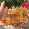 AOHRO Natural crystal rough Natural Crystals Quartz Yellow Fluorite Point Tower Stone Room Home Office Decoration (Size : 1000g) view 4