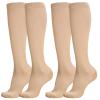 Firtink 2 Pairs Compression Socks For Women Men 20-30 Mmhg Knee High Socks Varicose Veins Socks Surgical Compression Socks For Nursing Pregnancy Flight Sports Travel view 1