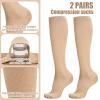 Firtink 2 Pairs Compression Socks For Women Men 20-30 Mmhg Knee High Socks Varicose Veins Socks Surgical Compression Socks For Nursing Pregnancy Flight Sports Travel view 3