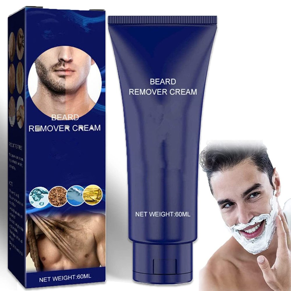 Men Permanent Hair Beard Removal Cream Depilatory Paste Face,Men Hair Removal Cream,Permanent Hair Removal Cream, Natural Soft Painless Beard Remover Cream - Suitable for Face,Legs,Arms (1pcs)
