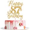 Happy 87th Birthday Cake Topper, 87th Birthday Decorations for Men/Women, Cheers to 87 Years, Hello 87, 87th Happy Birthday Party Supplies Gold Glitter view 1