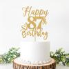 Happy 87th Birthday Cake Topper, 87th Birthday Decorations for Men/Women, Cheers to 87 Years, Hello 87, 87th Happy Birthday Party Supplies Gold Glitter view 3