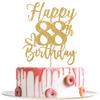 Happy 88th Birthday Cake Topper, 88th Birthday Decorations for Men/Women, Cheers to 88 Years, Hello 88, 88th Happy Birthday Party Supplies Gold Glitter view 1
