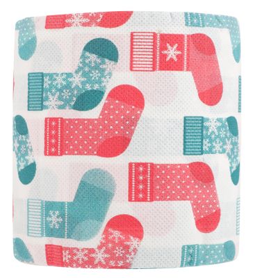 ifundom Unique Xmas Socks Design Toilet Paper Decorative Paper Roll for Bathroom Soft Kitchen Napkin for Party Decor