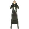 ASNAT Natural latexLong Latex Dress with Nun Habit Headgear Cross Front Zip at Back Rubber Uniform Bodycon Playsuit,Transparent W White,L view 3
