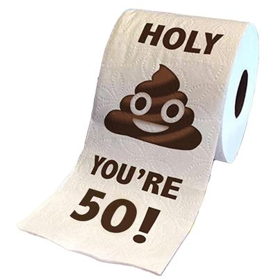 50th Birthday Gifts for Men and Women, Happy Prank Toilet Paper, 50th Birthday Decorations Party Supplies Favors, Funny Gag Gifts Novelty You're 50 Printed Toilet Paper Roll Bathroom Decor Gifts