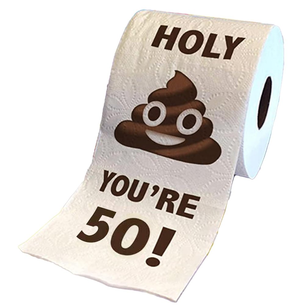50th Birthday Gifts for Men and Women, Happy Prank Toilet Paper, 50th Birthday Decorations Party Supplies Favors, Funny Gag Gifts Novelty You're 50 Printed Toilet Paper Roll Bathroom Decor Gifts