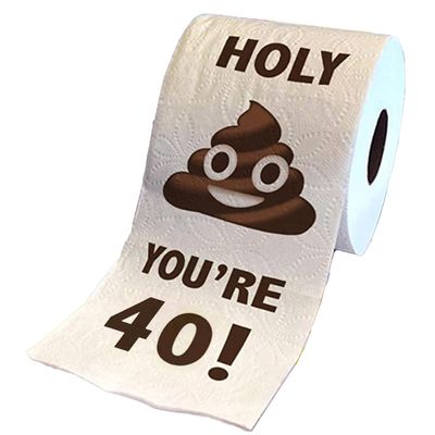 40th Birthday Gifts for Men and Women, Happy Prank Toilet Paper, 40th Birthday Decorations Party Supplies Favors, Funny Gag Gifts Novelty You're 40 Printed Toilet Paper Roll Bathroom Decor Gifts