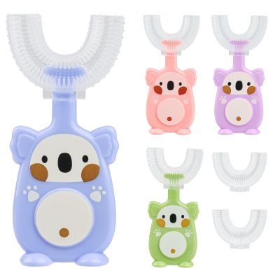 Kids U Shaped Toothbrush, 6 Pcs Soft Silicone Toddler Toothbrushes with Replace Brush Heads, Food Grade Bristles Massage Gums, All-Round Oral Cleaning Toothbrush for Kids 2-6 Years Old