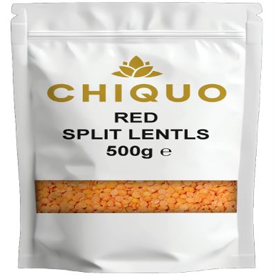 Chiquo Red Split Lentils (Masoor Dal) - 500g | Premium & Protein-Rich | Perfect for Soups, Curries & Stews | Resealable Pack