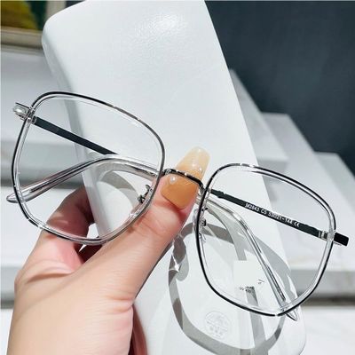 PARWANA Anti Eyestrain Square Reading Glasses Anti Blue Light Computer Readers Eyewear Oversized Flat Light Mirror (Color : Transparent, Size : +150)