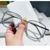 PARWANA Anti Eyestrain Square Reading Glasses Anti Blue Light Computer Readers Eyewear Oversized Flat Light Mirror (Color : Transparent, Size : +150) view 2