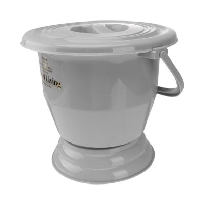 DELURA Portable Potty Chamber Pot Portable Toilet with Lids Plastic Bedpan Potty Urinals Urine Pots Buckets Spittoon Pee Jug for Children Adults Pregnant Women Potty Toilet/456 (Color : Grey)