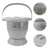 DELURA Portable Potty Chamber Pot Portable Toilet with Lids Plastic Bedpan Potty Urinals Urine Pots Buckets Spittoon Pee Jug for Children Adults Pregnant Women Potty Toilet/456 (Color : Grey) view 2
