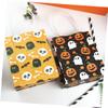 ABOOFAN 12pcs Mini Pumpkin Pattern Halloween Paper Bag Handles for Party Favor and Candy Tote Bag view 4
