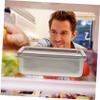 Housoutil Crisper Box Stainless Steel Lunch Box for Adults Compartment Design for Fruit Storage and Portable Bento Lunch view 3