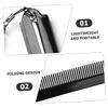 FRCOLOR Folding Comb Keyring with Oval Mirror Large Foldable Beard and Mustache Comb for Men Portable Acrylic Pocket Grooming Tool for Travel and Daily Use view 3