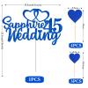 Gidobo 45th Wedding Anniversary Cake Toppers with Heart Cupcake Toppers, Glittery Sapphire Weddding Anniversary Heart Cake Decoration for Celebration Party Supplies view 2