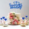 Gidobo 45th Wedding Anniversary Cake Toppers with Heart Cupcake Toppers, Glittery Sapphire Weddding Anniversary Heart Cake Decoration for Celebration Party Supplies view 4
