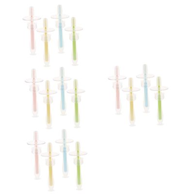minkissy 16pcs Silicone Toothbrushes for Toddlers Suction Base for Oral Cleaning for Brushing Teeth at Home Travel
