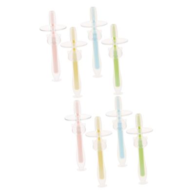 minkissy 8pcs Silicone Toothbrushes for Toddlers Suction Base Oral Cleaning Tool Boy Girl Toothbrushes for Brushing Teeth for Boys and Girls