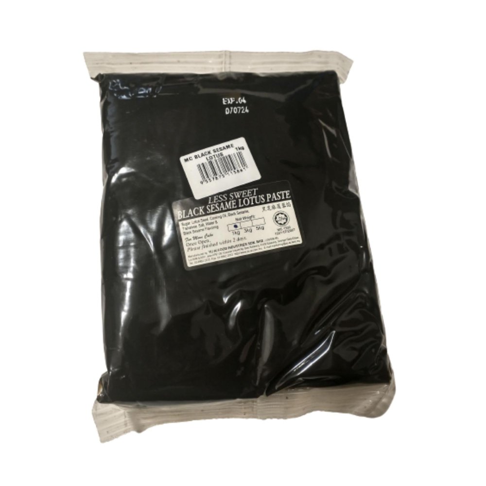 Ready to Eat Ready to be Used Reduced Sugar Black Sesame Lotus Paste for Mooncakes Dolly Cakes Baos Buns Pastries Tarts Mochis Rice Cakes Angku, 1 kg Each, Halal, exp 1st Jul 2026