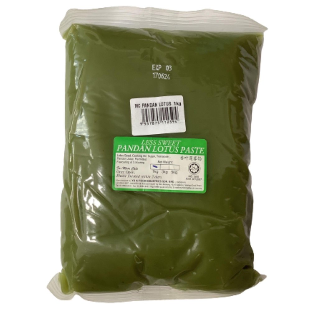 Ready to Eat Ready to be Used Reduced Sugar Pandan Lotus Bean Paste for Mooncakes Dolly Cakes Baos Buns Pastries Tarts Mochis Rice Cakes Angku, 1 kg Each, Halal, Expiry: 9th Jul 2026