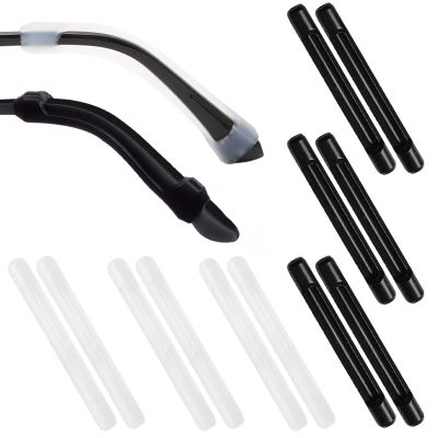 12Pcs 6 Pairs Eyeglasses Temple Tips Sleeve Retainer,Silicone Glasses Ear Grip Hooks,glasses Arm Pads,Soft Silicone Anti-Slip Elastic Comfort Eyeglasses Retainers,for Various Glasses(56mm7.9mm)