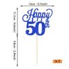 1 Pack Happy 40th Cake Topper Black Glitter Number 40 Forty Birthday Cake Pick Decorations for Cheers to 40 Years Old 40th Birthday Wedding Anniversary Party Supplies Blue view 2