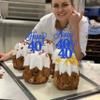 1 Pack Happy 40th Cake Topper Black Glitter Number 40 Forty Birthday Cake Pick Decorations for Cheers to 40 Years Old 40th Birthday Wedding Anniversary Party Supplies Blue view 4