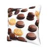 FRESQA Cookies Food Chocolate Chip Biscuits Universal Four-Season Cushion Cover | Soft Polyester Decorative Pillowcase view 3