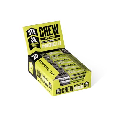 OTE Energy Chew with Electrolytes for Running, Cycling, Triathlon & Other Sports. All natural ingredients, vegan & gluten free, 23g of Carbs, 30g Energy Gummy Bar (20 pack) Apple.