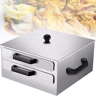 2 Grid Rice Roll Machine Vermicelli Roll Noodle Rolls Machine 2- Layer Steamed Vermicelli Roll Steamer Chinese Cuisine Recipes Cookware for Outdoor Indoor Silve