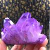 LoKori Healing Quartz Crystal Cluster Natural Titanium Coated Geode Reiki Crystal Gemstone Specimen for Meditation,Yoga,Home Decoration,Gift,Purple,600g view 2
