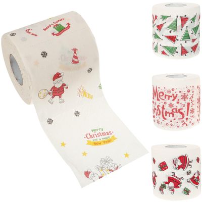 UPKOCH 4rolls Christmas Pattern Toilet Paper Soft Printed Toilet Paper for Bathroom Holiday Decor