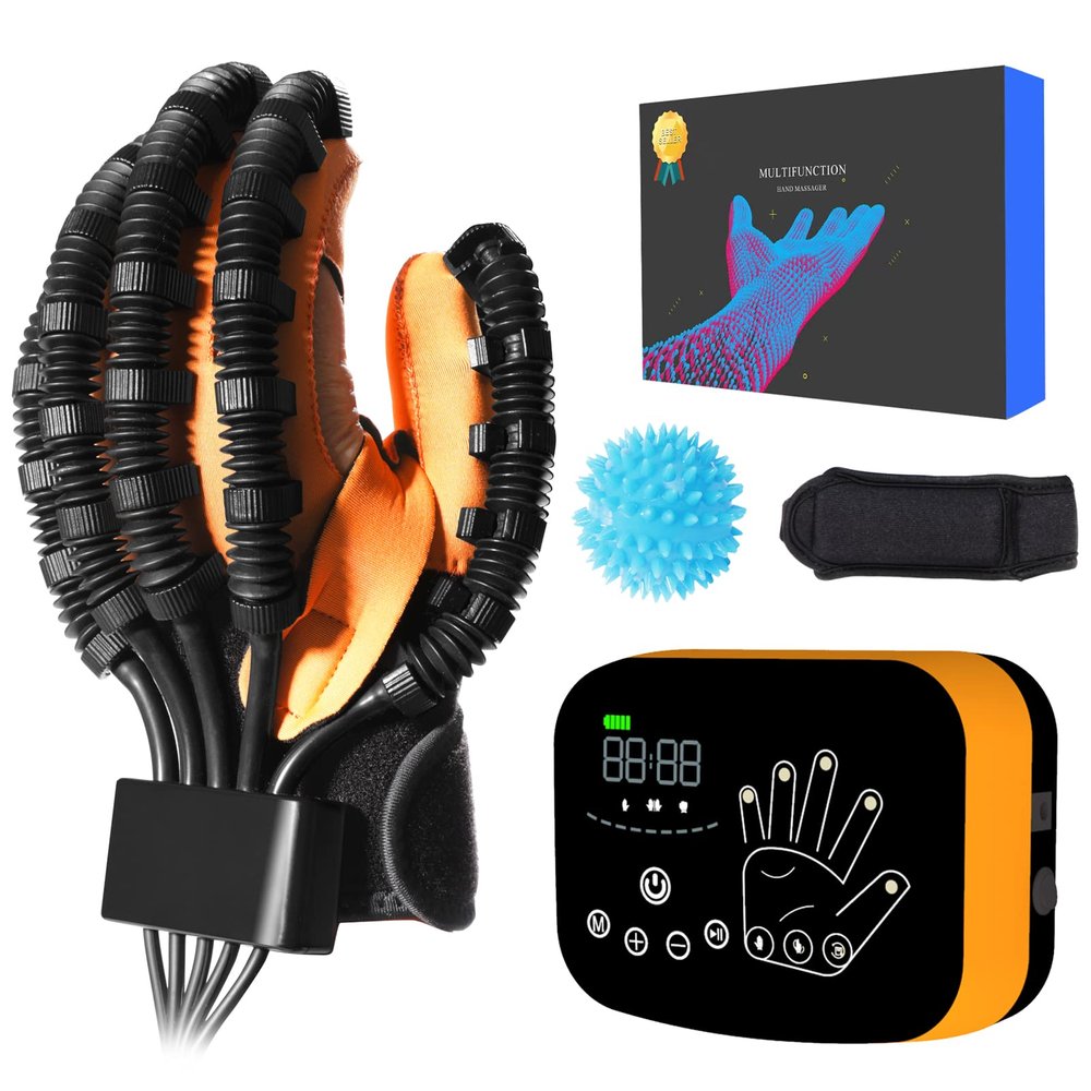 Taifuan Upgraded Stroke Hand Function Rehabilitation Gloves For Hemiplegia Finger Rehab, Hand Recovery Glove Flexion Glove for Finger Training Hand Dysfunction