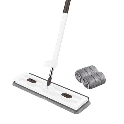 BUNIQ Flat Mop - Mops For Floor Cleaning, Microfibre Flat Mop For Wet & Dry With 2 Reusable Pads, Professional Commercial Mop With Extendable Handle And 360 Rotating Head, Household Cleaning Tools