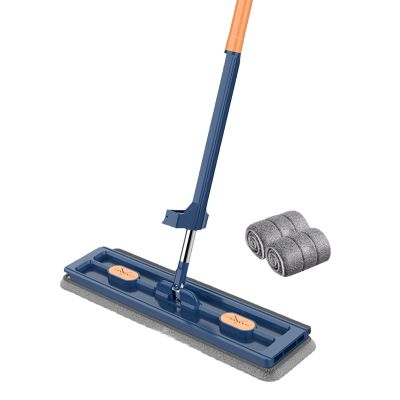 BUNIQ Flat Mop - Mops For Floor Cleaning, Microfibre Flat Mop For Wet & Dry With 2 Reusable Pads, Professional Commercial Mop With Extendable Handle And 360 Rotating Head, Household Cleaning Tools