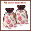 OPSREY Sweet Lollipop Cupcake printed Christmas Drawstring Gift Bag with Tag Reusable Gift Wrap Bag view 3