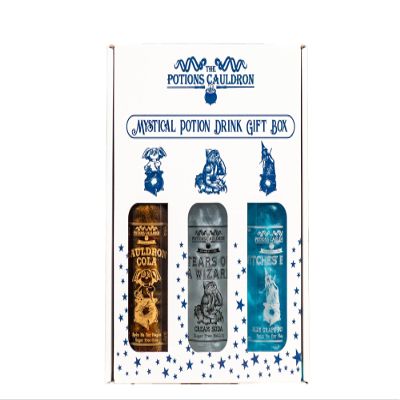 The Potins Cauldron - Mystical Set 3 Bottle Gift Pack - Containing 1 x Witches' Brew Grape Flavour 330ml, 1 x Cauldron Cola Flavour 330ml, 1 x Tears of a Wizard Cream Soda Flavour 330ml