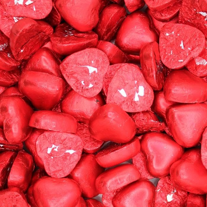 Red Foiled Milk Chocolate Hearts 225g Sweet Pouch