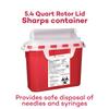 Dealmed Sharps Container, 5.4 Quart Rotor Lid, Made in The USA, Red (Pack of 1) view 2