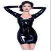 ASNAT Natural latexSexy Women Long Sleeve 100% Natural Handmade Latex Dress Fetish Rubber Party Fetish,Pink,XS view 3