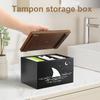 Tampon Holder for Bathroom,Black Feminine Product Organizer,Girl Stuff Box for Bathroom,Pad and Tampon Organizer for Bathroom,Pad Holder for Bathroom,Shark Week Bathroom Organizer,Bathroom Accessories view 2