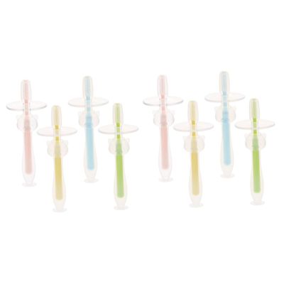 FOMIYES 8pcs Silicone Toothbrush for Boy Girl Boy Girl Training Toothbrush Suction Base